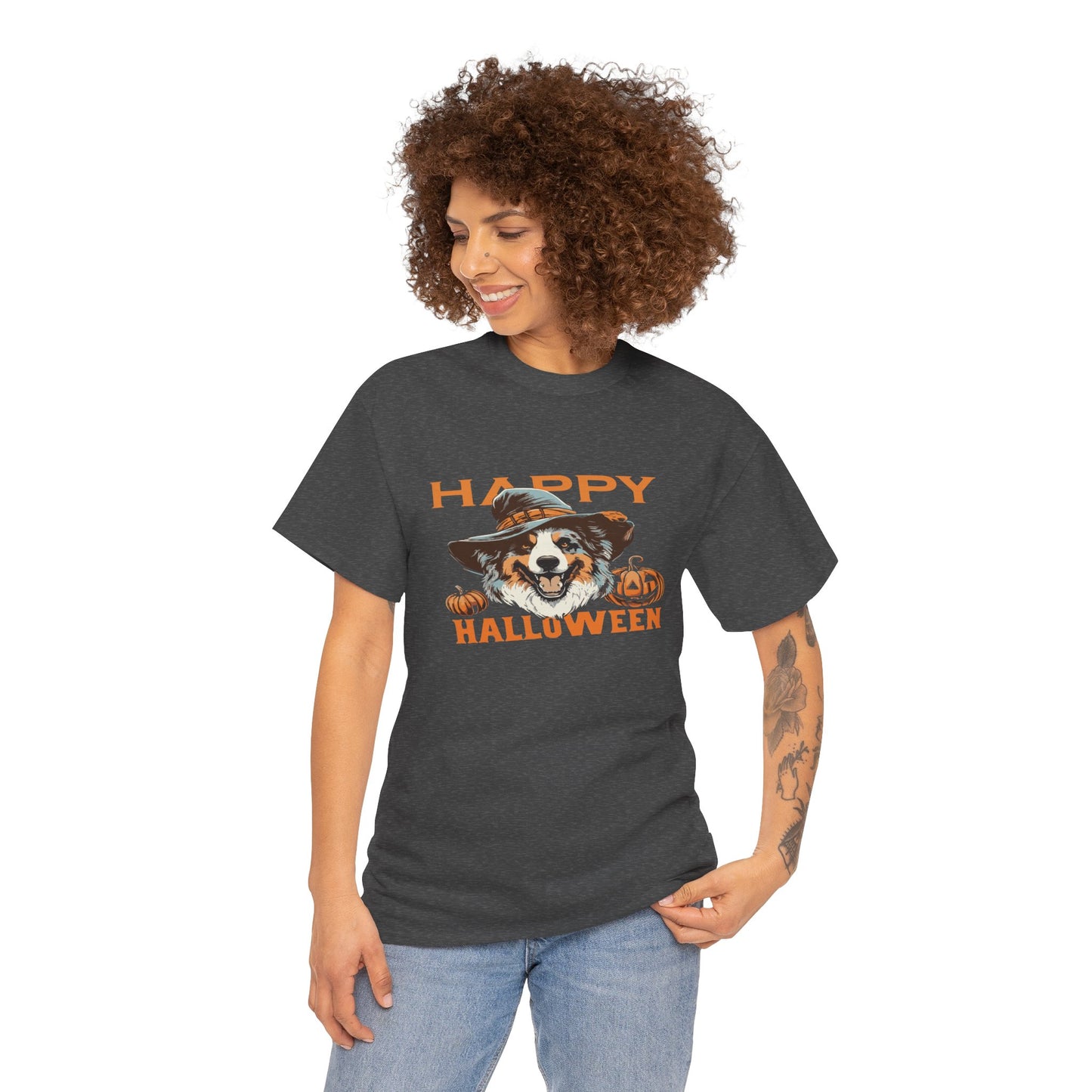 Halloween Dog Graphic Tee, Unisex T-Shirt, Spooky Pet Shirt, Fall Apparel, Trick or Treat Top