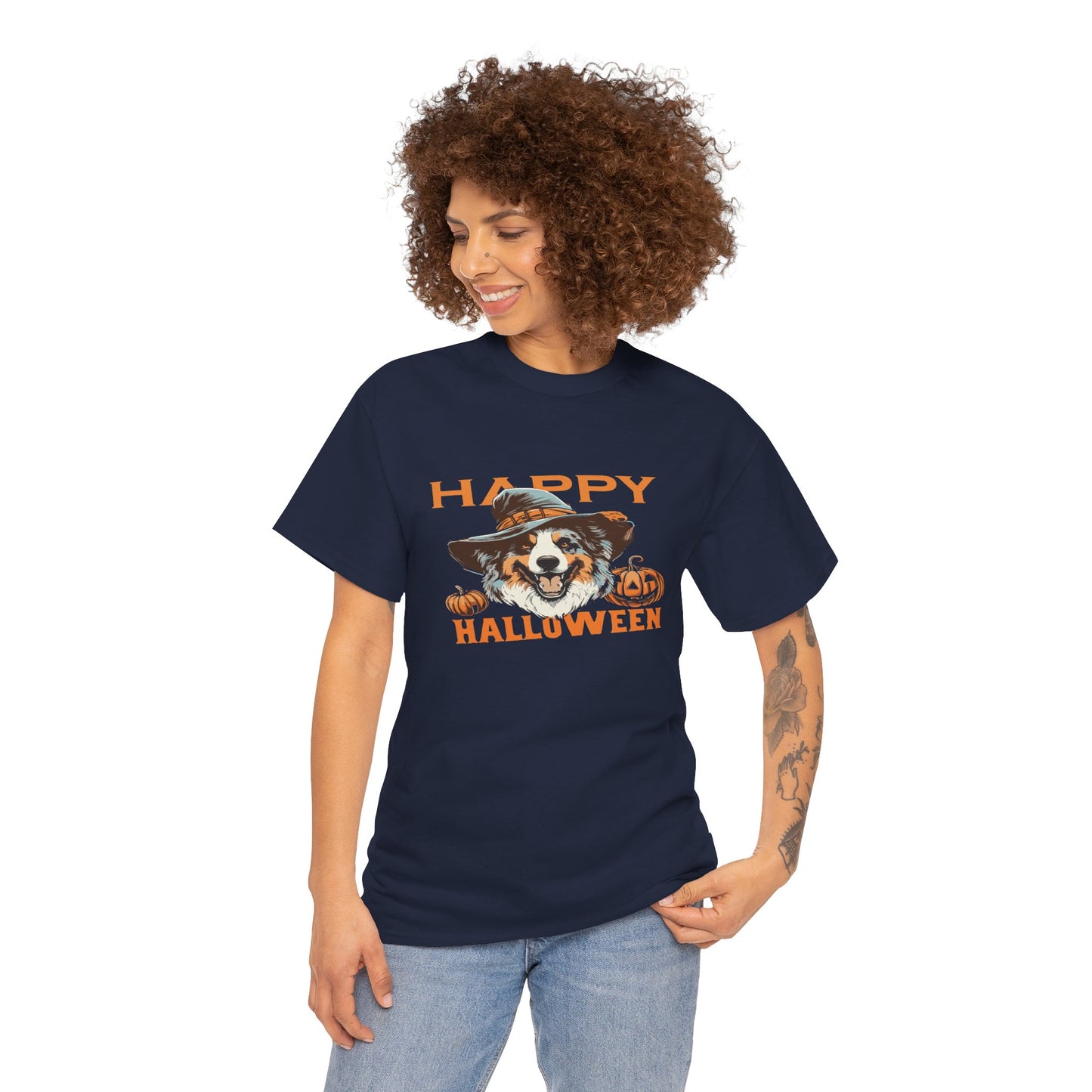 Halloween Dog Graphic Tee, Unisex T-Shirt, Spooky Pet Shirt, Fall Apparel, Trick or Treat Top