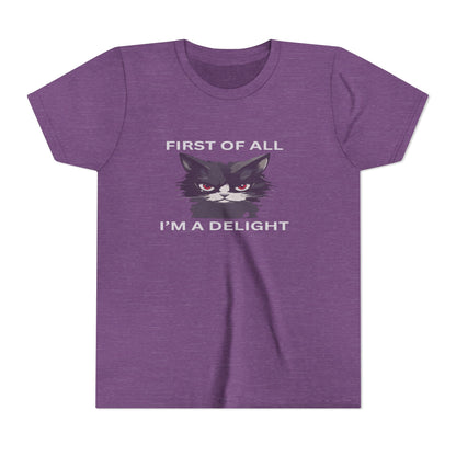 Youth Cat Humor Tee - Perfect for Cat Lovers, Birthday Gifts for Kids, Everyday Wear, Funny Quotes Shirt, Gift for Pet Lovers