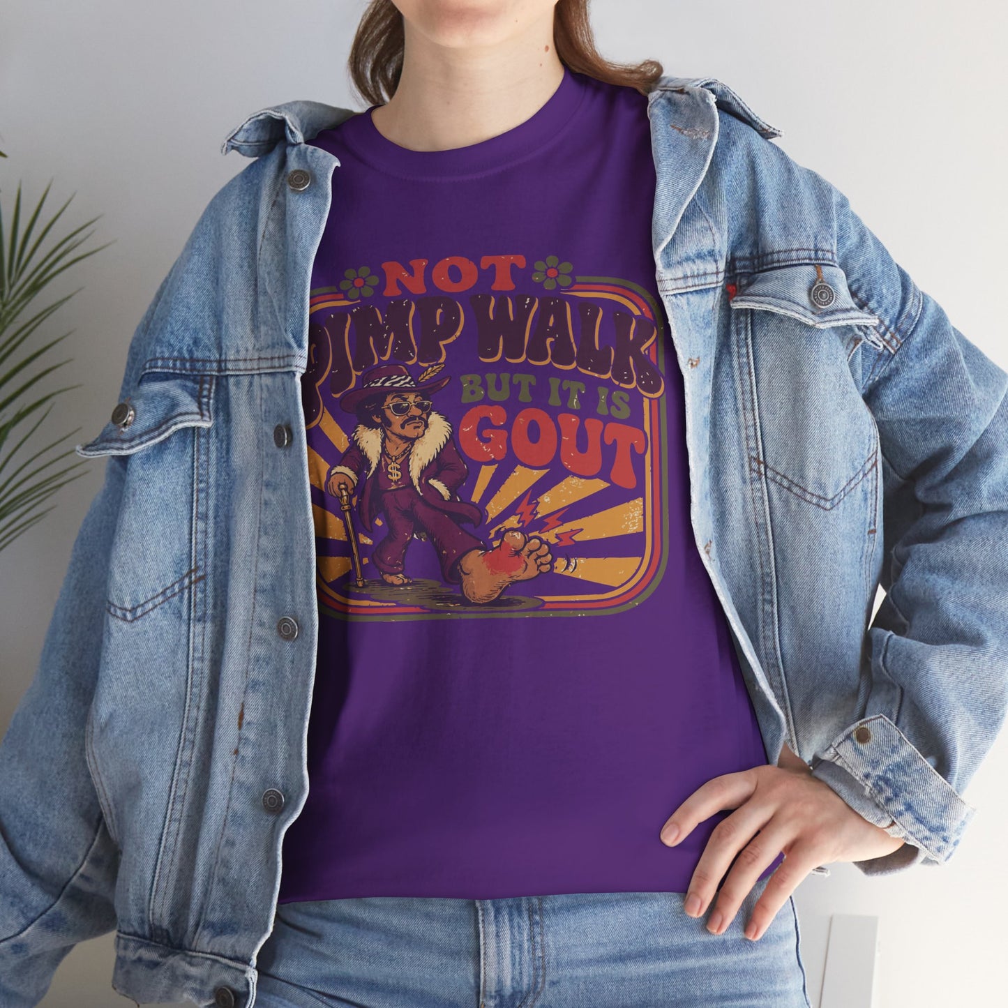 T-Shirt — Vintage 'Not Primping, It's Gout' Retro Humor Tee