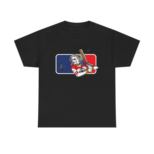 Unisex Baseball Graphic Tee - Harley Quinn DC Casual Wear for Sports Lovers