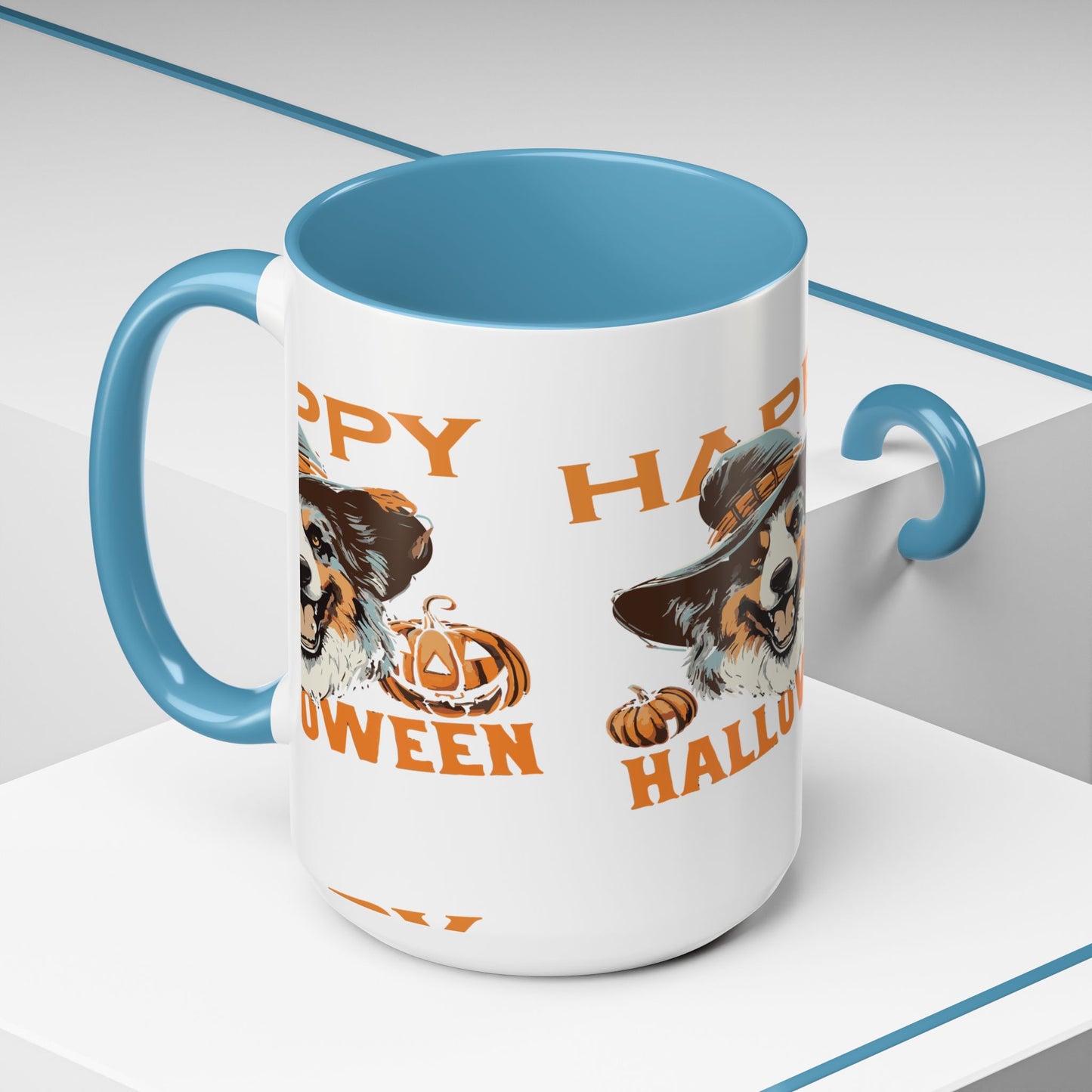 Halloween Dog Mug with Pumpkin Design, Cute Pet Lover Gift, Coffee Ceramic Cup for Fall, Spooky Season Decor, Happy Halloween