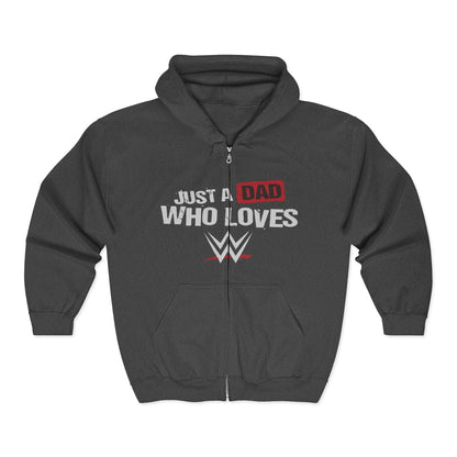 Just a Dad Who Loves WWE Hooded Sweatshirt, Father's Day Gift, Wrestling Dad Hoodie, Unisex Hoodie, Gift for Him, Family Apparel