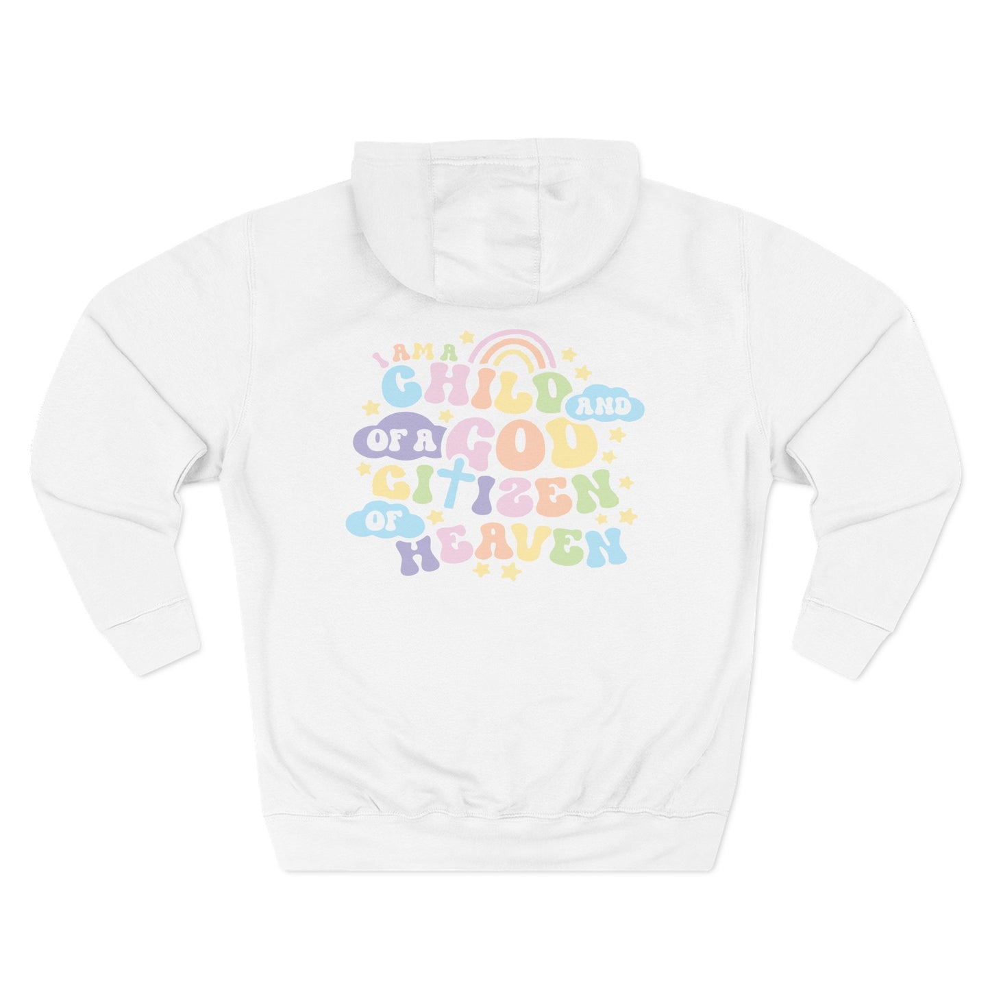 Child of a God Citizen of Heaven Hoodie | Pastel Rainbow Faith Design