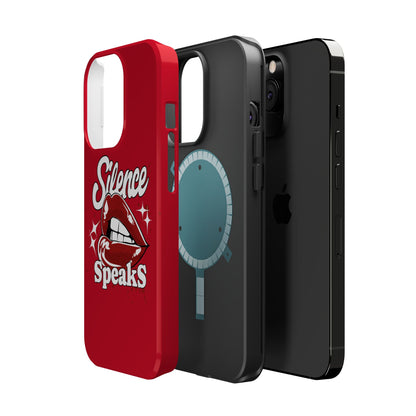 Bold Expression Magnetic Tough Cases, Phone Cover, Gift for Her, Pop Art, Trendy Accessory, Silence Speaks Design