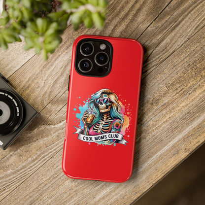Cool Moms Club Phone Case - Tough Cases, Funky Phone Cover, Gift for Moms, Skeleton Design, Trendy Tech Accessories