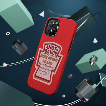 Holy Spirit Hot Sauce Phone Cases - Impact-Resistant, Christian Gift, Spiritual Reminder, Unique Design, Faith-Based Accessory