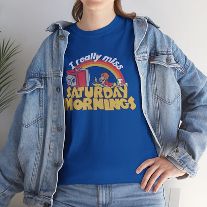 Retro Saturday Mornings Tee, Vintage Cartoon Shirt, Unisex Cotton Tee, Cozy Weekend Vibe, Perfect Gift for Nostalgia Lovers