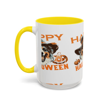 Halloween Dog Mug with Pumpkin Design, Cute Pet Lover Gift, Coffee Ceramic Cup for Fall, Spooky Season Decor, Happy Halloween