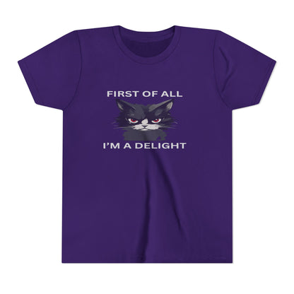Youth Cat Humor Tee - Perfect for Cat Lovers, Birthday Gifts for Kids, Everyday Wear, Funny Quotes Shirt, Gift for Pet Lovers