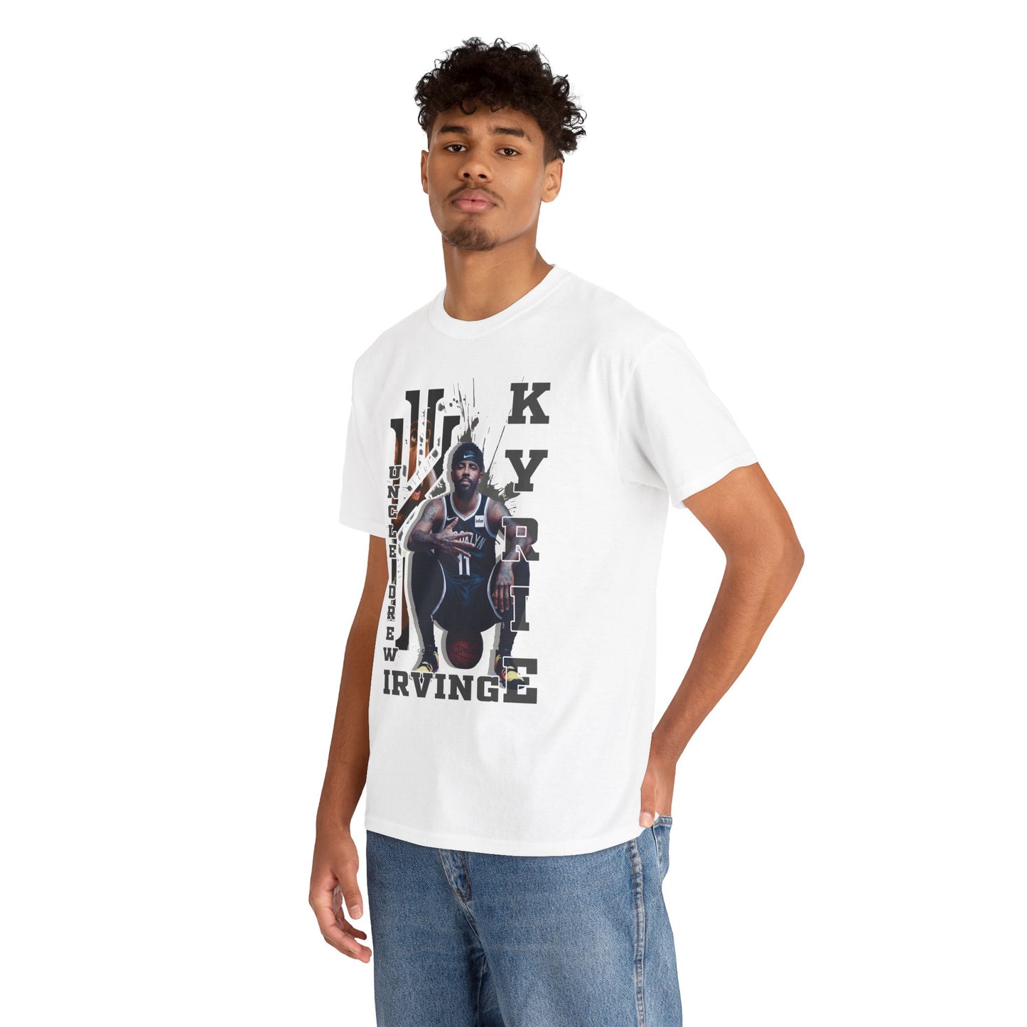 Kyrie Irving Unisex Heavy Cotton Tee, Basketball Fan Shirt, Sports Merchandise, Gift for Athletes, Streetwear Style