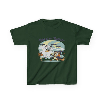 Kids Halloween T-Shirt, Trick or Treat Tee, Fun Ghost & Owl Shirt, Spooky Season Apparel, Cute Costume Top for Kids