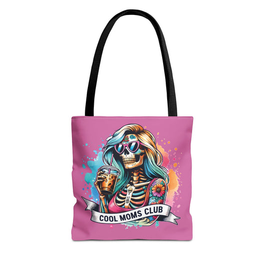 Cool Moms Club Tote Bag, Fun Tote, Sisterhood Gift, Beach Bag, Halloween Accessory, Colorful Shoulder Bag