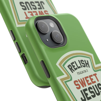Relish Sweet Jesus Phone Case, Christian Gift, Impact-Resistant Case, Religious Phone Accessory, Faith-Based Present, Celebration Case