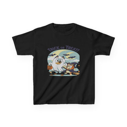 Kids Halloween T-Shirt, Trick or Treat Tee, Fun Ghost & Owl Shirt, Spooky Season Apparel, Cute Costume Top for Kids
