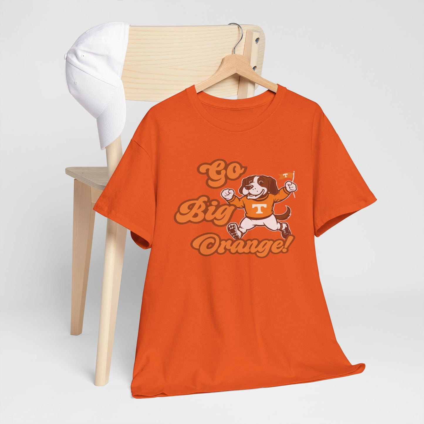 Go Big Orange Unisex Heavy Cotton Tee, Sports Fan Shirt, Casual Wear, College Game Day Top, Gift for Sports Enthusiasts
