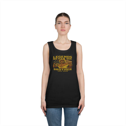 Unisex Heavy Cotton Tank Top | Legends Never Die Brother, Memorial Gift, Casual Wear, Summer Outfit, Unique Tribute