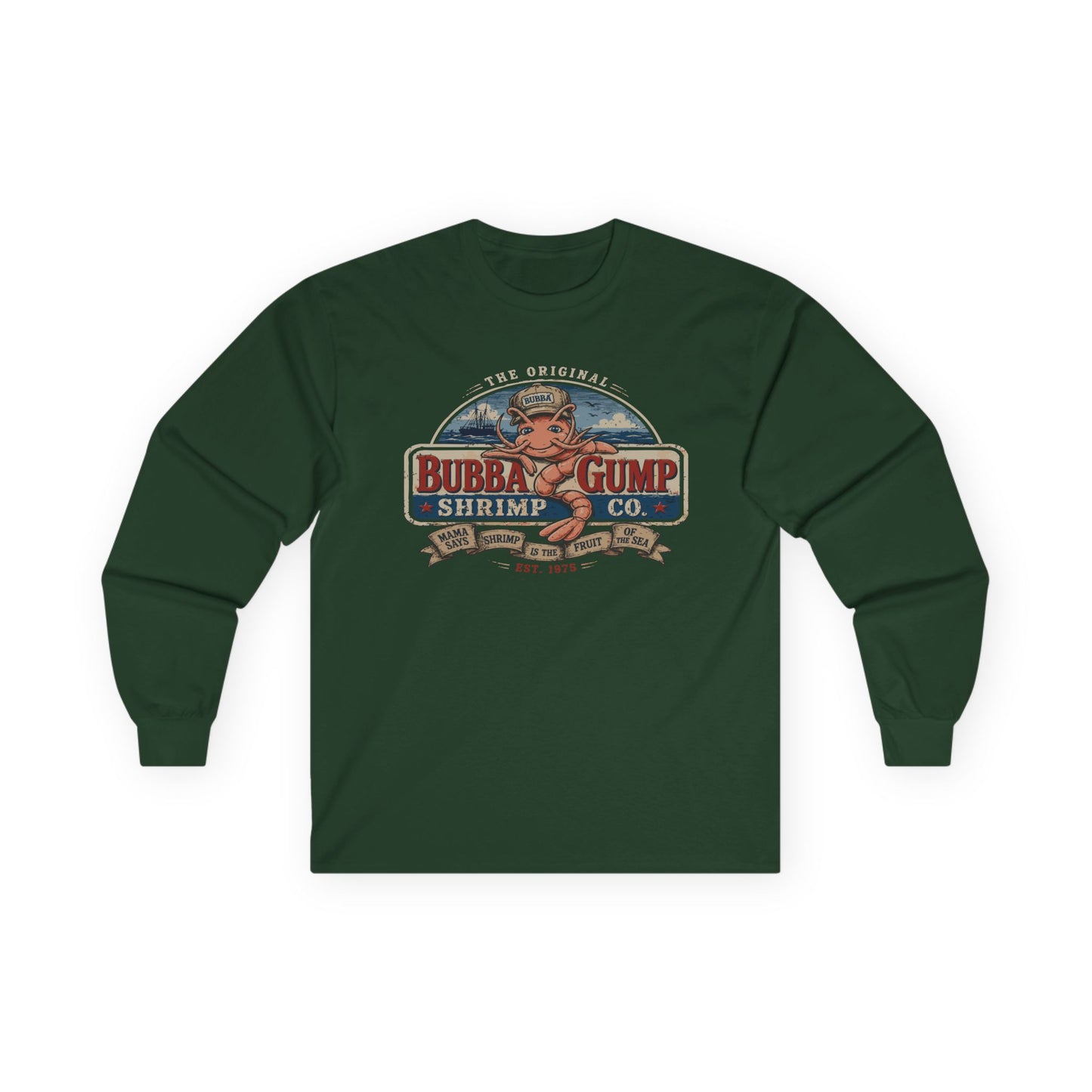 Long Sleeve Tee - Retro 'Bubba Gump Shrimp Co.' Vintage Logo