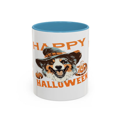 Halloween Dog Mug with Pumpkin Design, Cute Pet Lover Gift, Coffee Ceramic Cup for Fall, Spooky Season Decor, Happy Halloween
