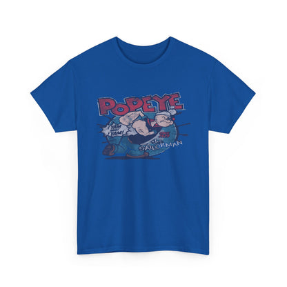 Popeye Illustration Unisex Heavy Cotton Tee, Cartoon T-Shirt, Gift for Fans, Casual Wear, Retro Design, Comfortable Top