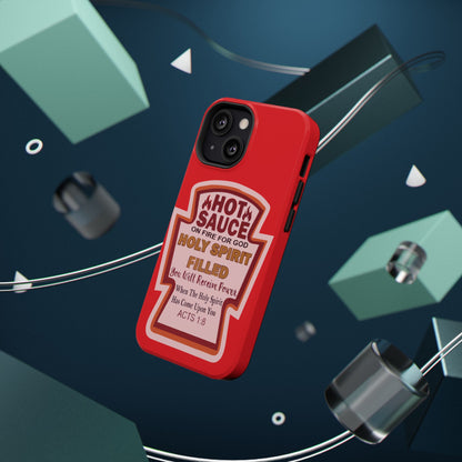 Holy Spirit Hot Sauce Phone Cases - Impact-Resistant, Christian Gift, Spiritual Reminder, Unique Design, Faith-Based Accessory