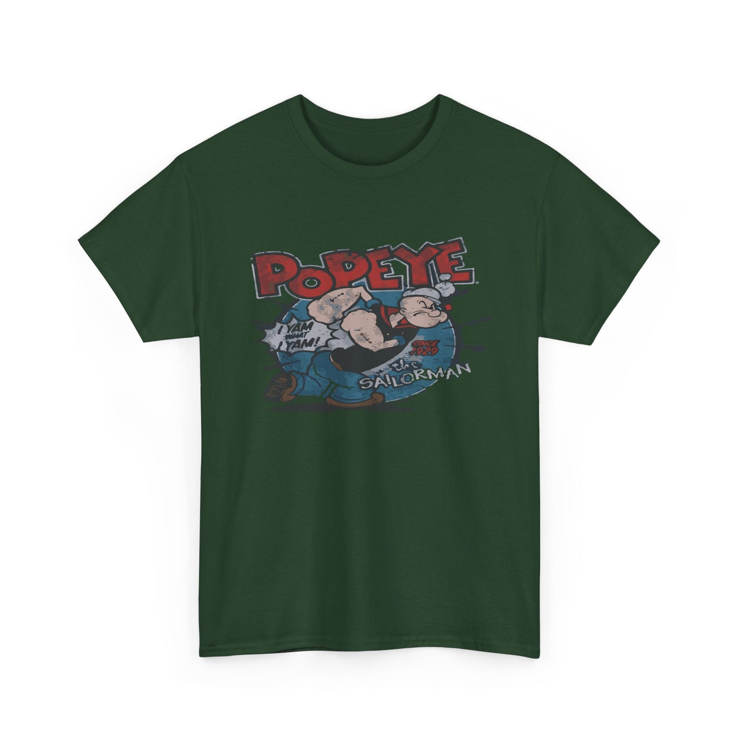 Popeye Illustration Unisex Heavy Cotton Tee, Cartoon T-Shirt, Gift for Fans, Casual Wear, Retro Design, Comfortable Top
