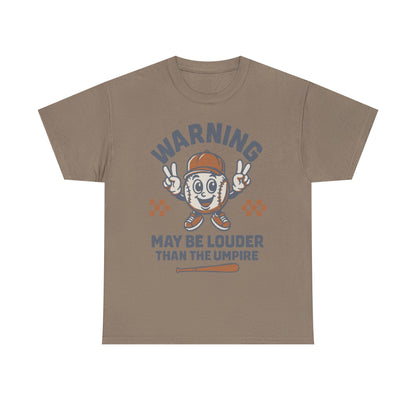 Warning T-Shirt, Fun Umpire Tee, Unique Sports Gift, Casual Wear, Perfect for Baseball Fans