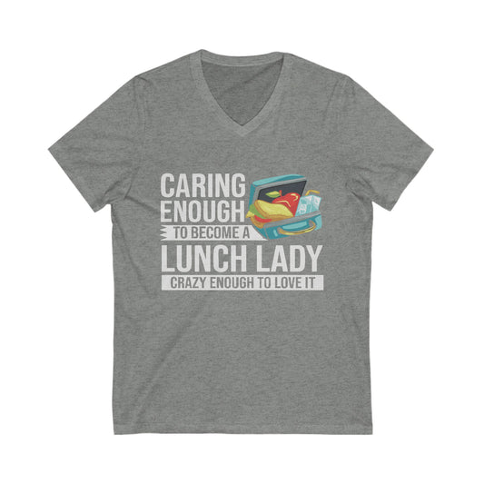 Cute Lunch Lady V-Neck Tee, Caregiver Shirt, Funny Teacher Gift, School Staff Apparel, Casual Everyday Wear