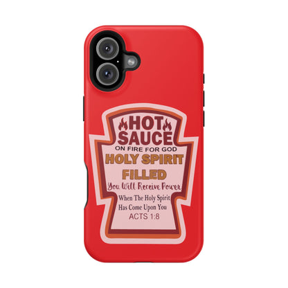 Holy Spirit Hot Sauce Phone Cases - Impact-Resistant, Christian Gift, Spiritual Reminder, Unique Design, Faith-Based Accessory