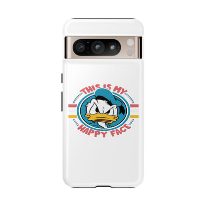 Tough Cases: This is My Happy Face Phone Case, Funny Phone Case, Donald Duck Case, Cute Phone Accessory, Gift for Disney Fans