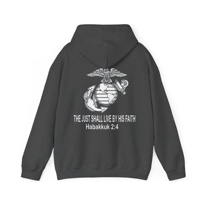 the Just shall Live by Faith Heavy Blend™ Hooded Sweatshirt