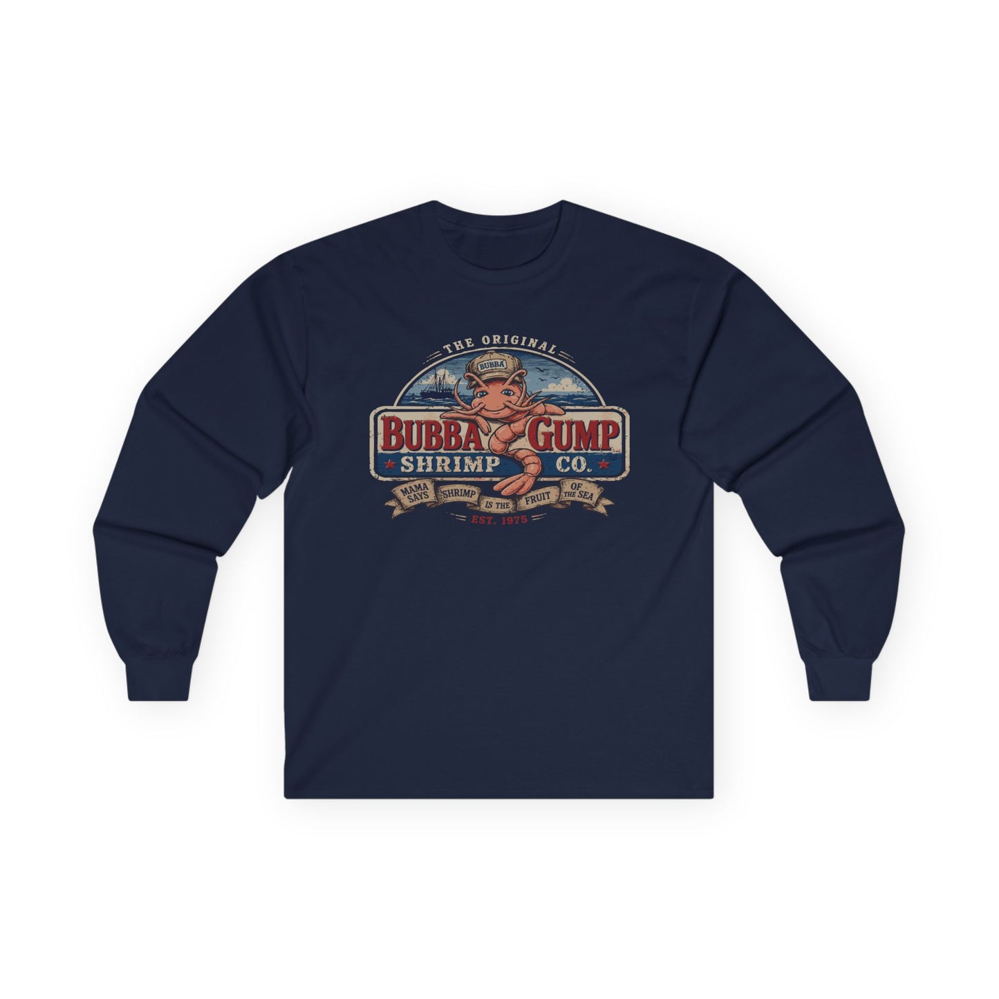 Long Sleeve Tee - Retro 'Bubba Gump Shrimp Co.' Vintage Logo