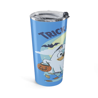 Halloween-Themed 20oz Tumbler - Trick or Treat Design, Cute Dog Characters, Perfect for Gifts, Fall Celebrations, and Party Favors