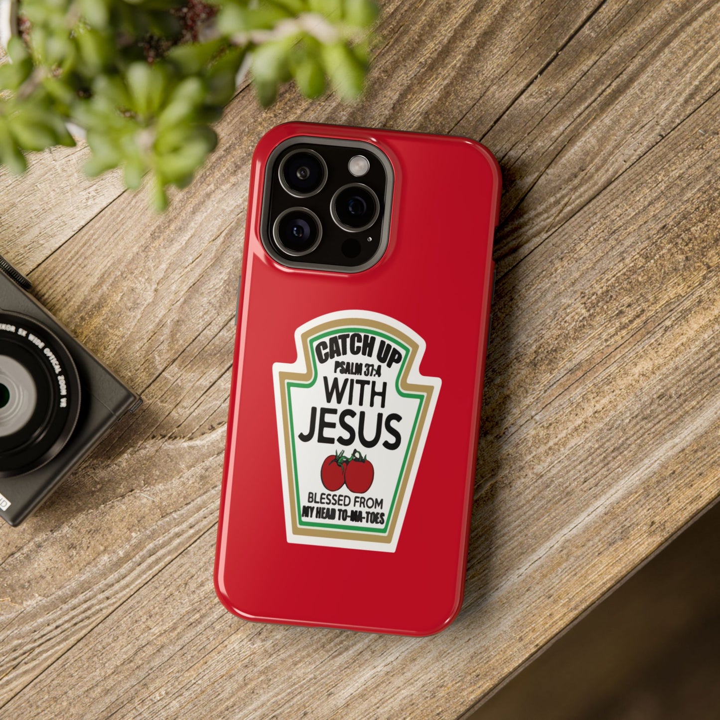 Fun Christian Phone Case, Catch Up with Jesus, Impact-Resistant, Faith-Based Gift, Religious Accessories, Bible Verses