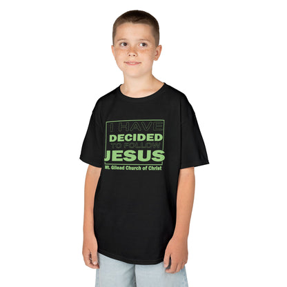 Kids T-Shirt — "I Have Decided to Follow Jesus" Neon Green Youth Church Tee