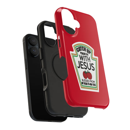 Fun Christian Phone Case, Catch Up with Jesus, Impact-Resistant, Faith-Based Gift, Religious Accessories, Bible Verses