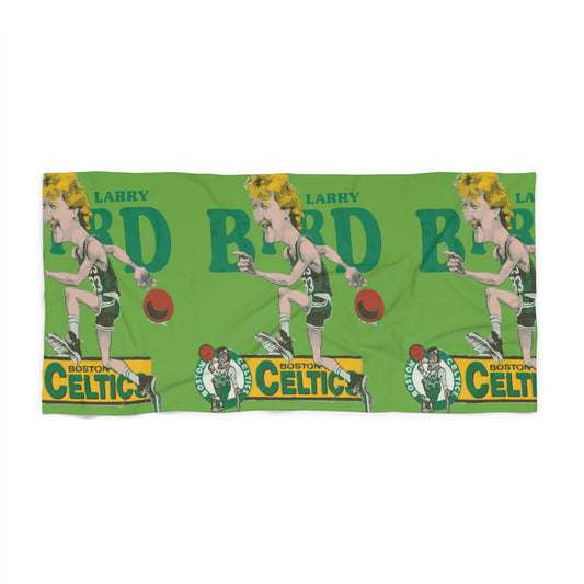 Larry Bird Beach Towel - Vintage Celtics Design, Sports Fan Towel, Poolside Accessory, Gift for Celtics Fans, Camping Gear