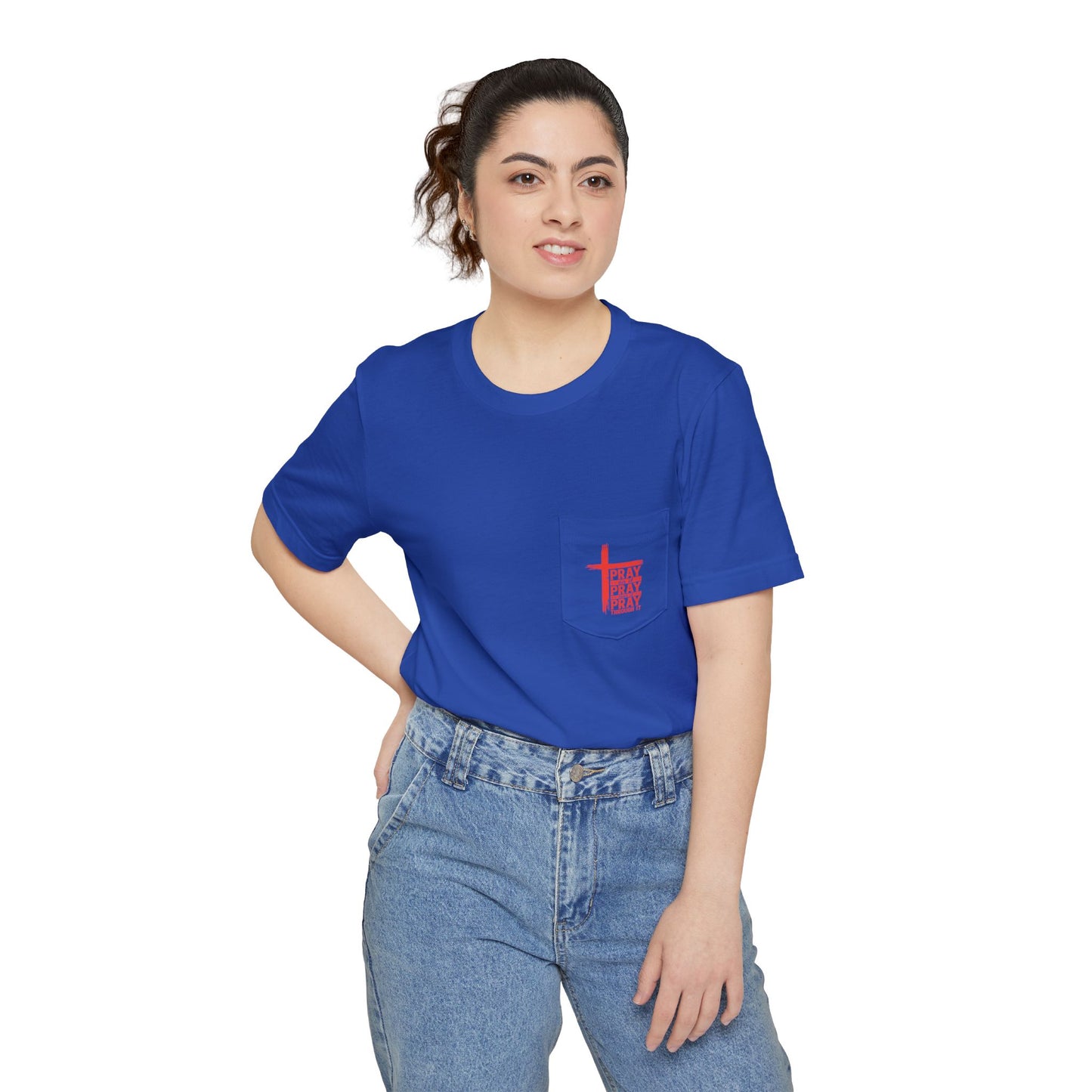 Faith-Inspired Unisex Pocket T-shirt - Perfect for Christian Men, Everyday Wear, Gifts for Dad, and Faith Celebrations