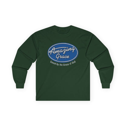Amazing Grace Long Sleeve Tee — "Saved by the Grace of God" Christian Shirt