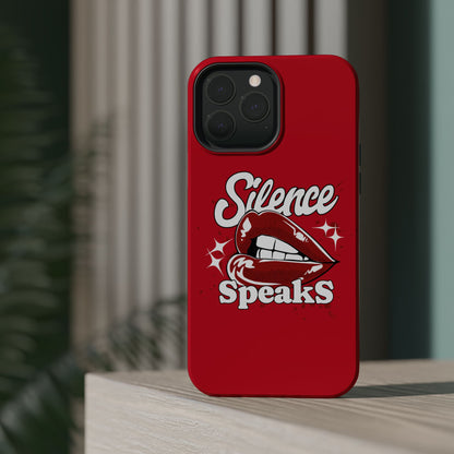 Bold Expression Magnetic Tough Cases, Phone Cover, Gift for Her, Pop Art, Trendy Accessory, Silence Speaks Design