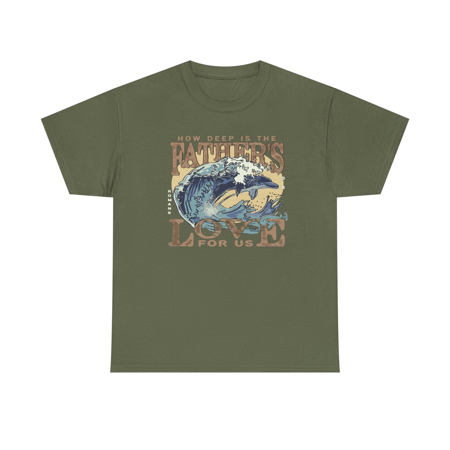 How Deep Is the Father's Love Wave Graphic Tee | Christian Faith Ocean Design
