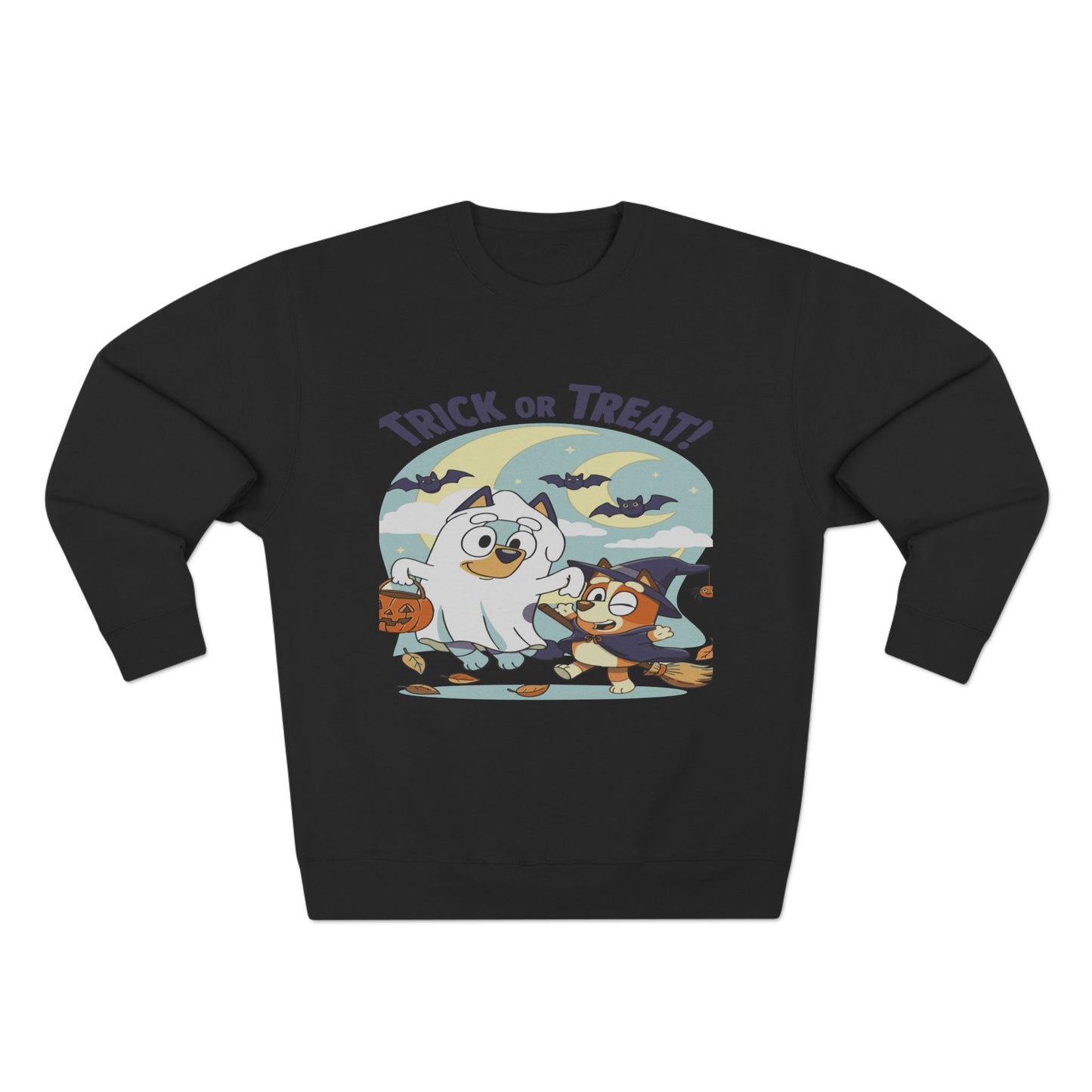 Halloween Sweatshirt, Cozy Unisex Crewneck, Trick or Treat Design, Fall Apparel, Halloween Costume, Perfect for October Celebrations