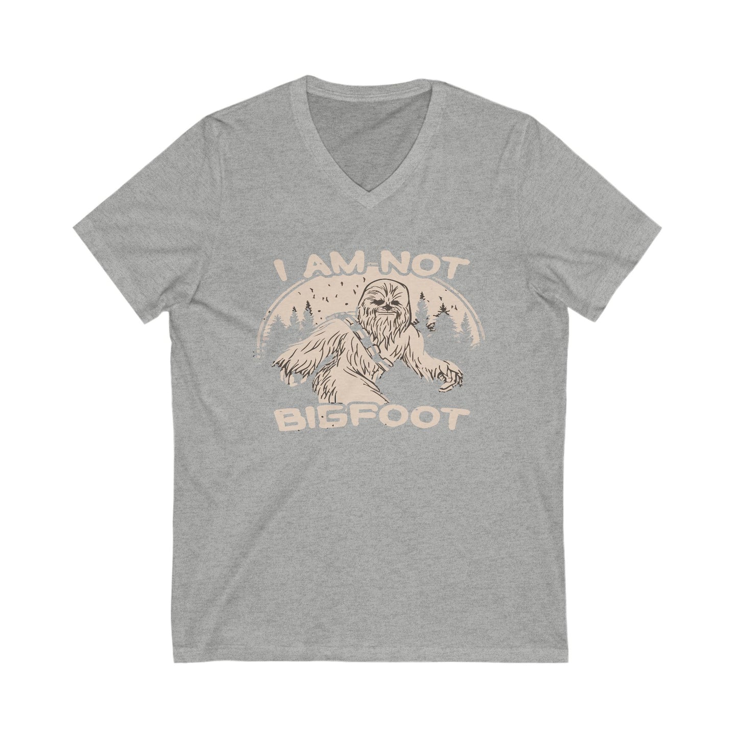 I Am Not Bigfoot Unisex V-Neck Tee, Funny Graphic T-Shirt, Gift for Nature Lovers, Outdoor Enthusiasts, Wild Animal Humor