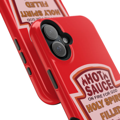 Holy Spirit Hot Sauce Phone Cases - Impact-Resistant, Christian Gift, Spiritual Reminder, Unique Design, Faith-Based Accessory