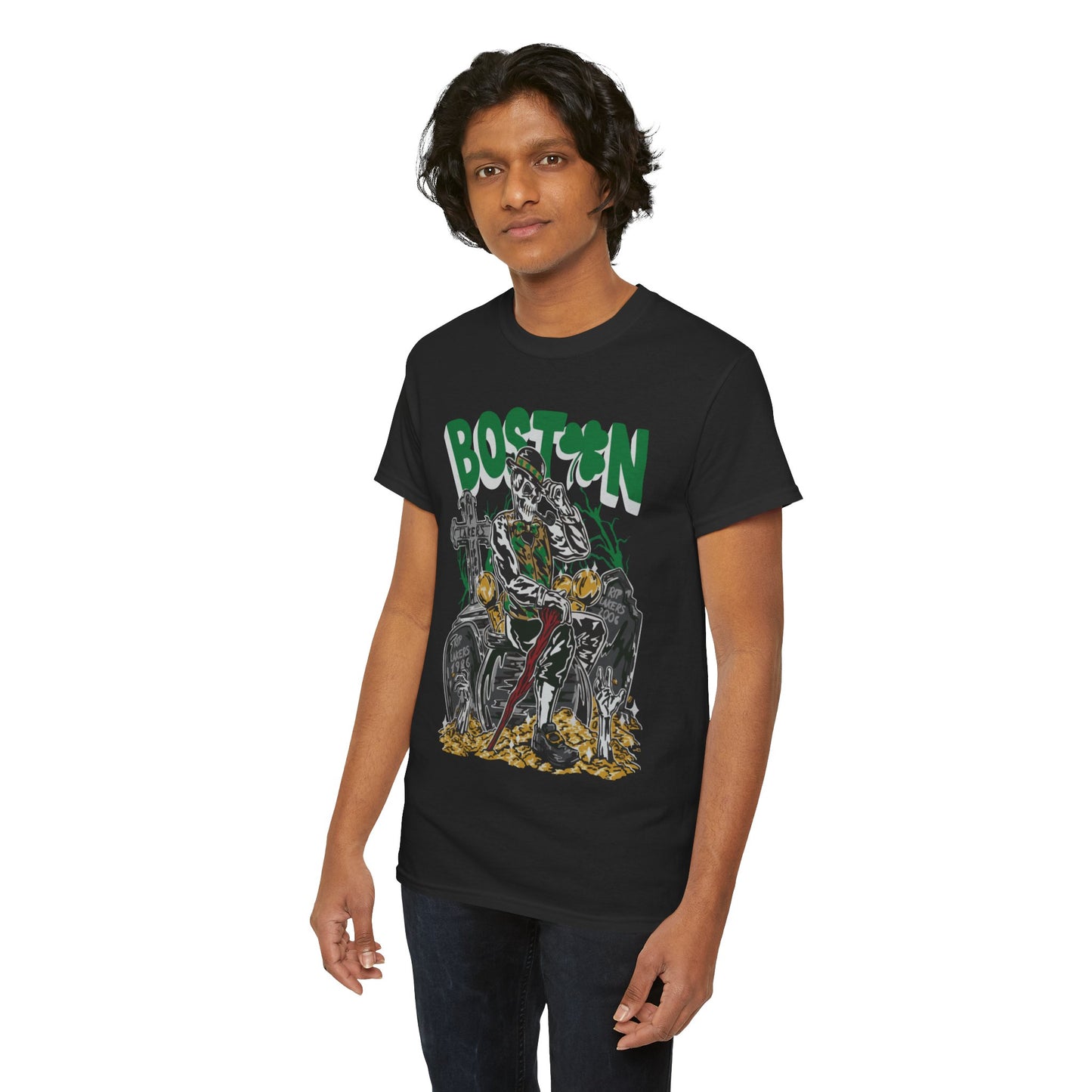 Boston Graphic Tee, Unisex Heavy Cotton T-Shirt, Vintage Boston Shirt, Irish Pride Apparel, St. Patrick's Day Gift, Casual Wear