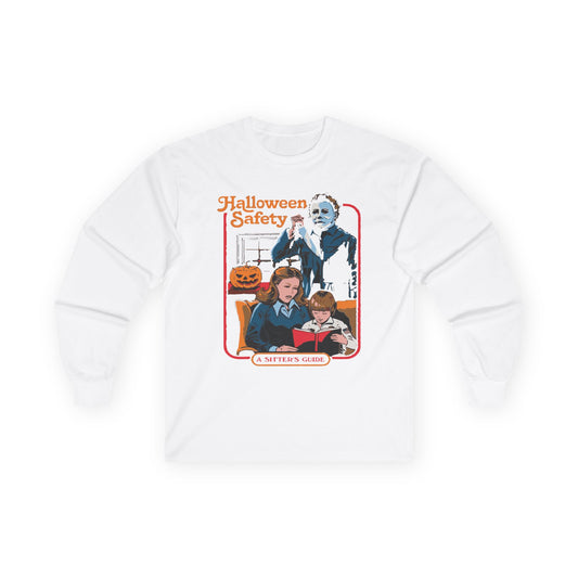 Retro Halloween Long Sleeve Tee, Unisex Tee for Fall, Halloween Safety, Spooky Season Shirt, Holiday Gift, Cozy Casual