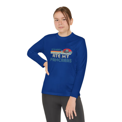 Youth Long Sleeve Funny Tee - Zombies Eat My Pancreas, Gift for Kids, Birthday Shirt, Humor Apparel, Summer Fashion