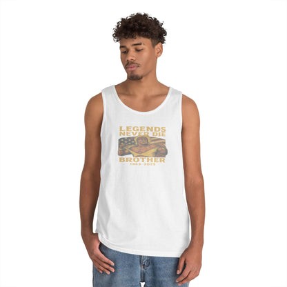 Unisex Heavy Cotton Tank Top | Legends Never Die Brother, Memorial Gift, Casual Wear, Summer Outfit, Unique Tribute