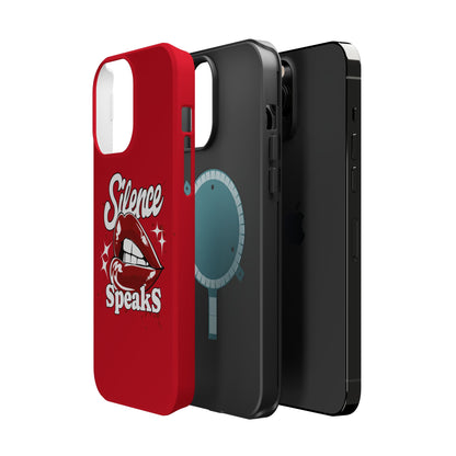 Bold Expression Magnetic Tough Cases, Phone Cover, Gift for Her, Pop Art, Trendy Accessory, Silence Speaks Design