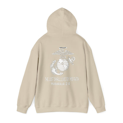the Just shall Live by Faith Heavy Blend™ Hooded Sweatshirt